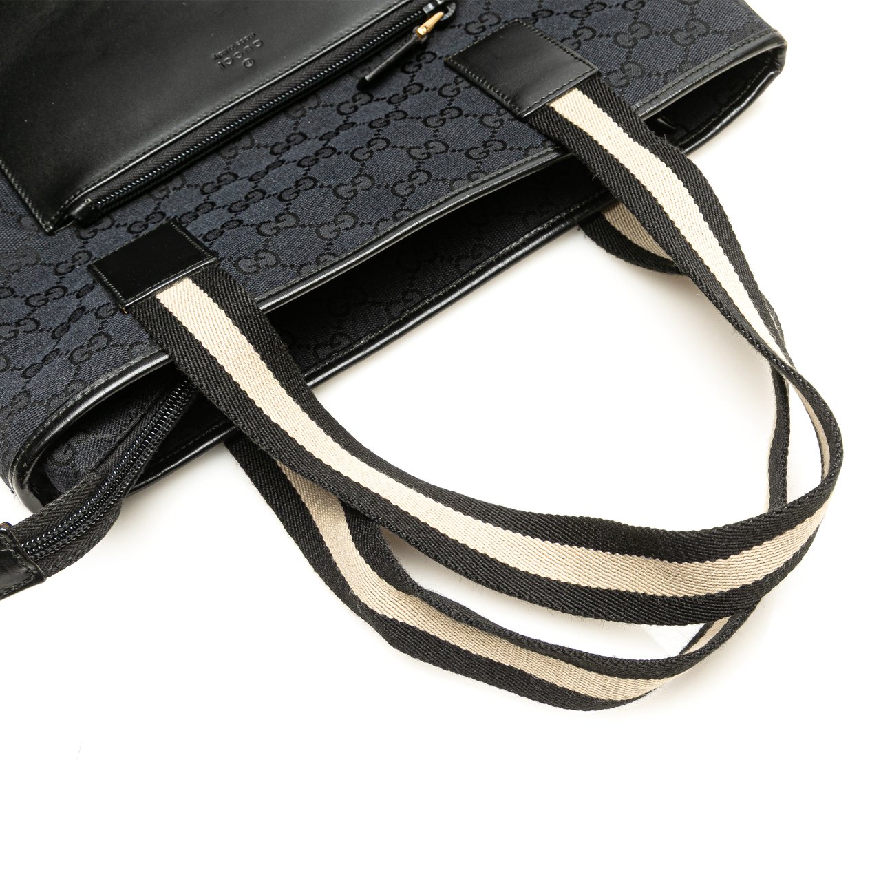 Gucci GG Canvas Web Tote Zwart