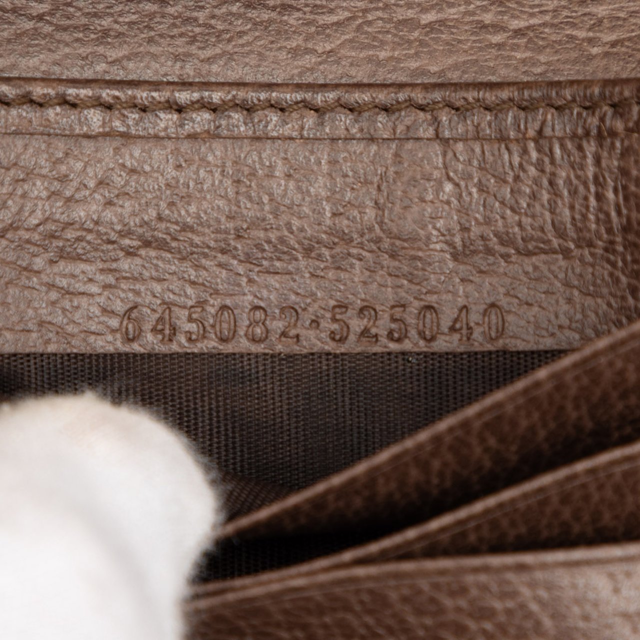 Gucci GG Supreme Web Ophidia Trifold Wallet on Strap Bruin