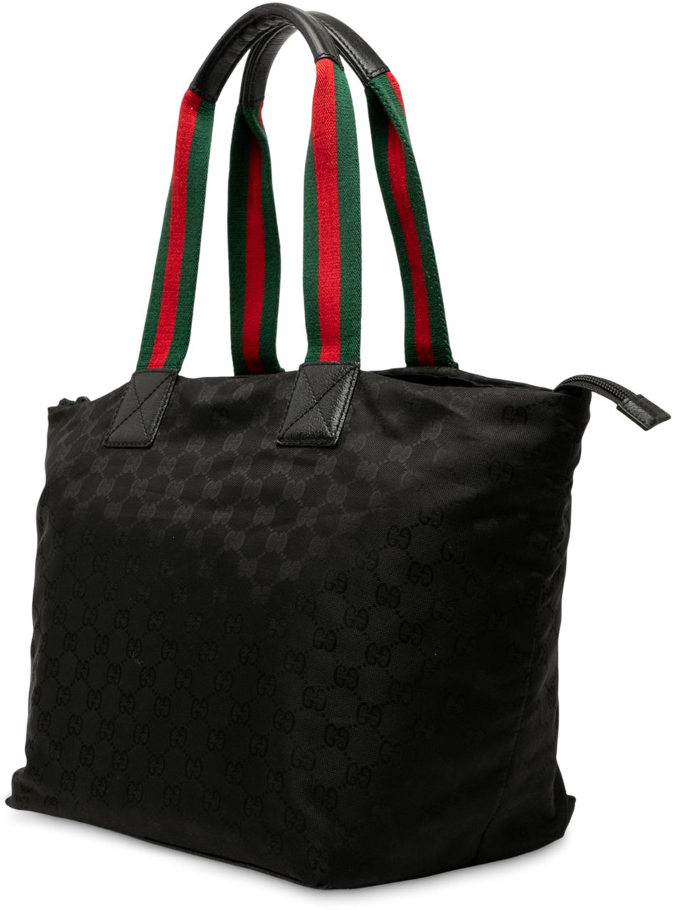 Gucci GG Canvas Web Tote Zwart