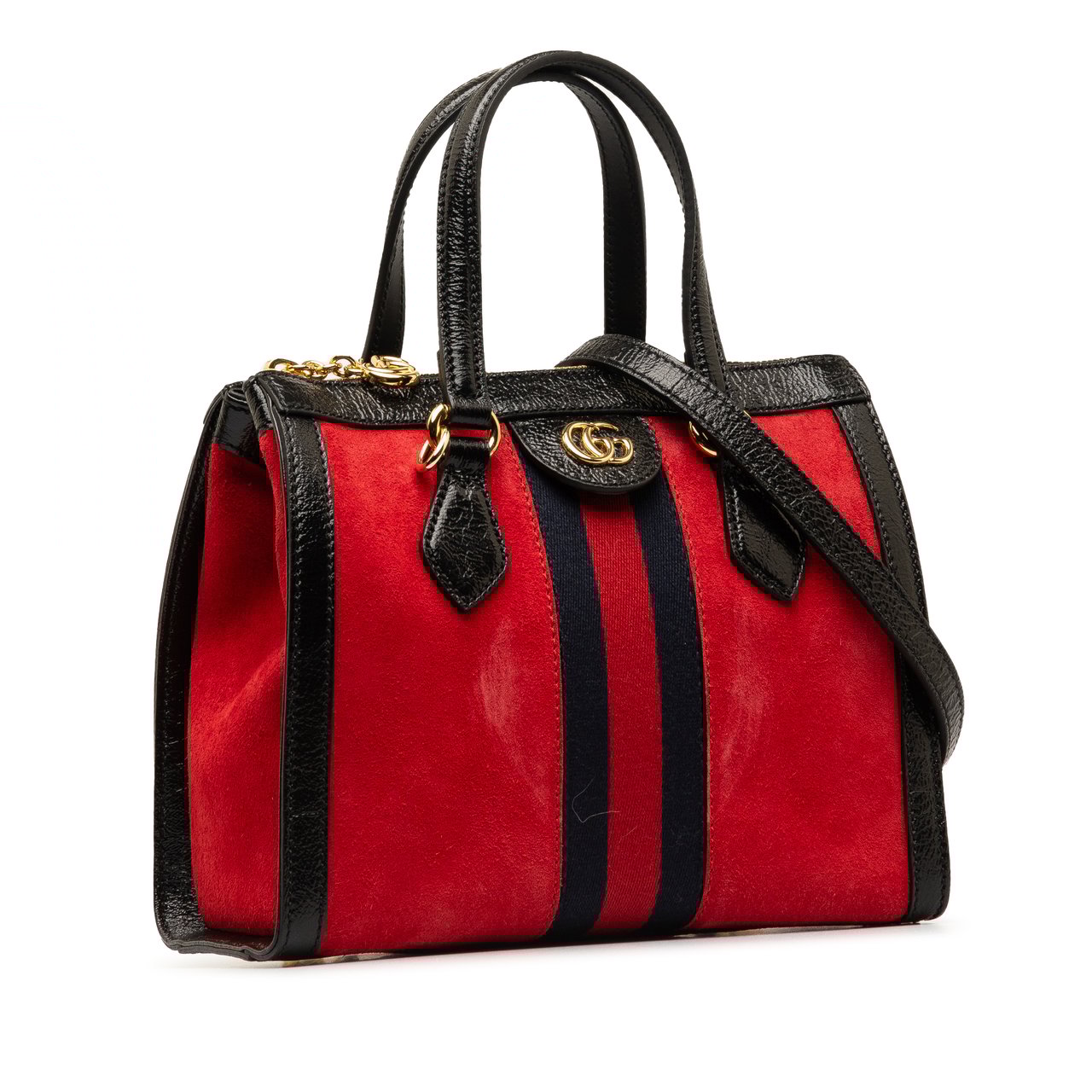 Gucci Small Suede Ophidia Satchel Rood