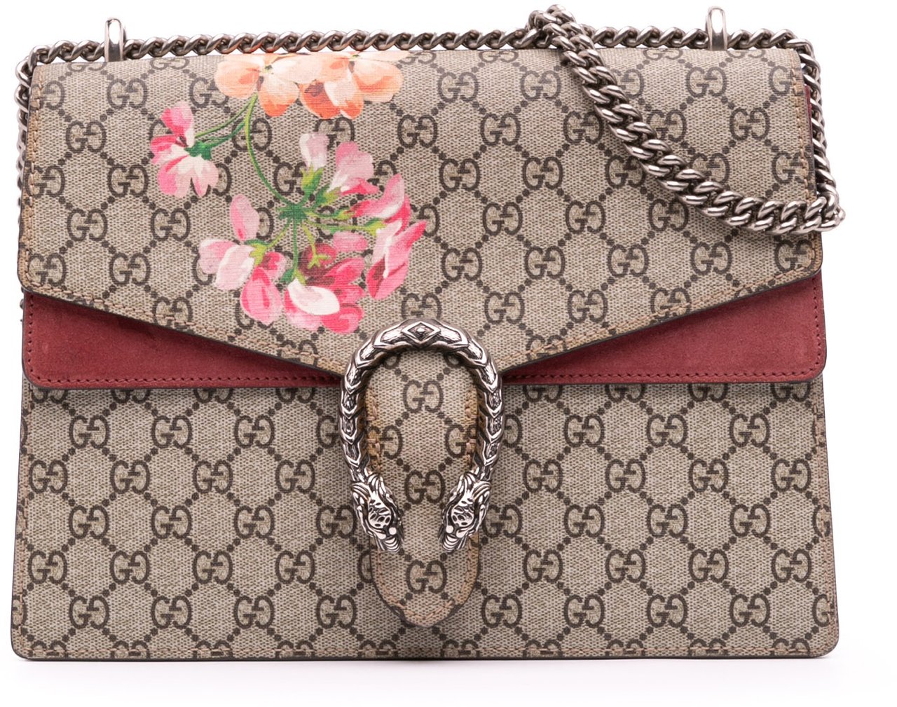 Gucci Medium GG Supreme Blooms Dionysus Shoulder Bag Bruin