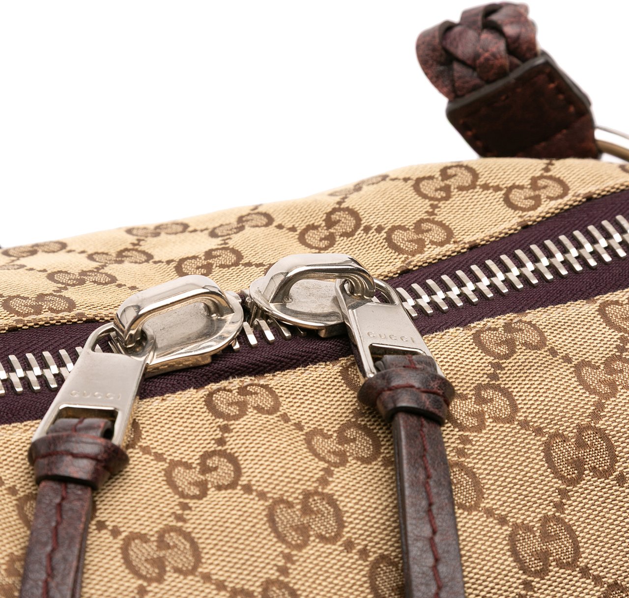Gucci Medium GG Canvas Bamboo Bar Tote Bruin
