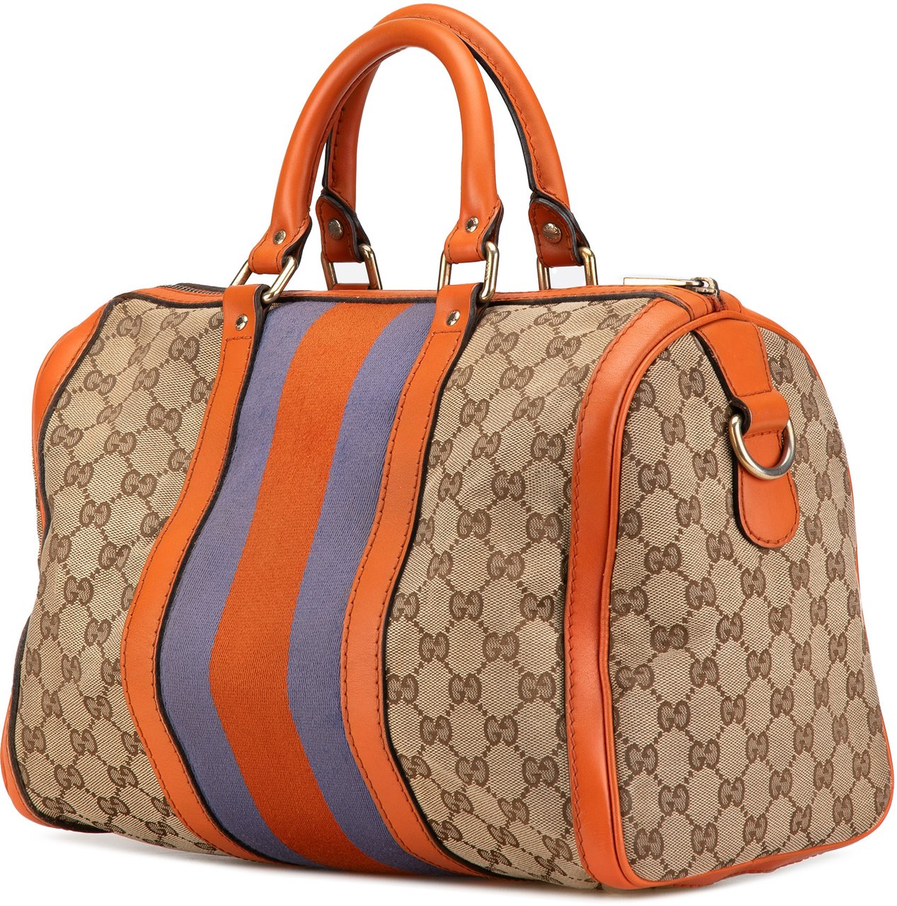 Gucci GG Canvas Web Joy Boston Bag Bruin