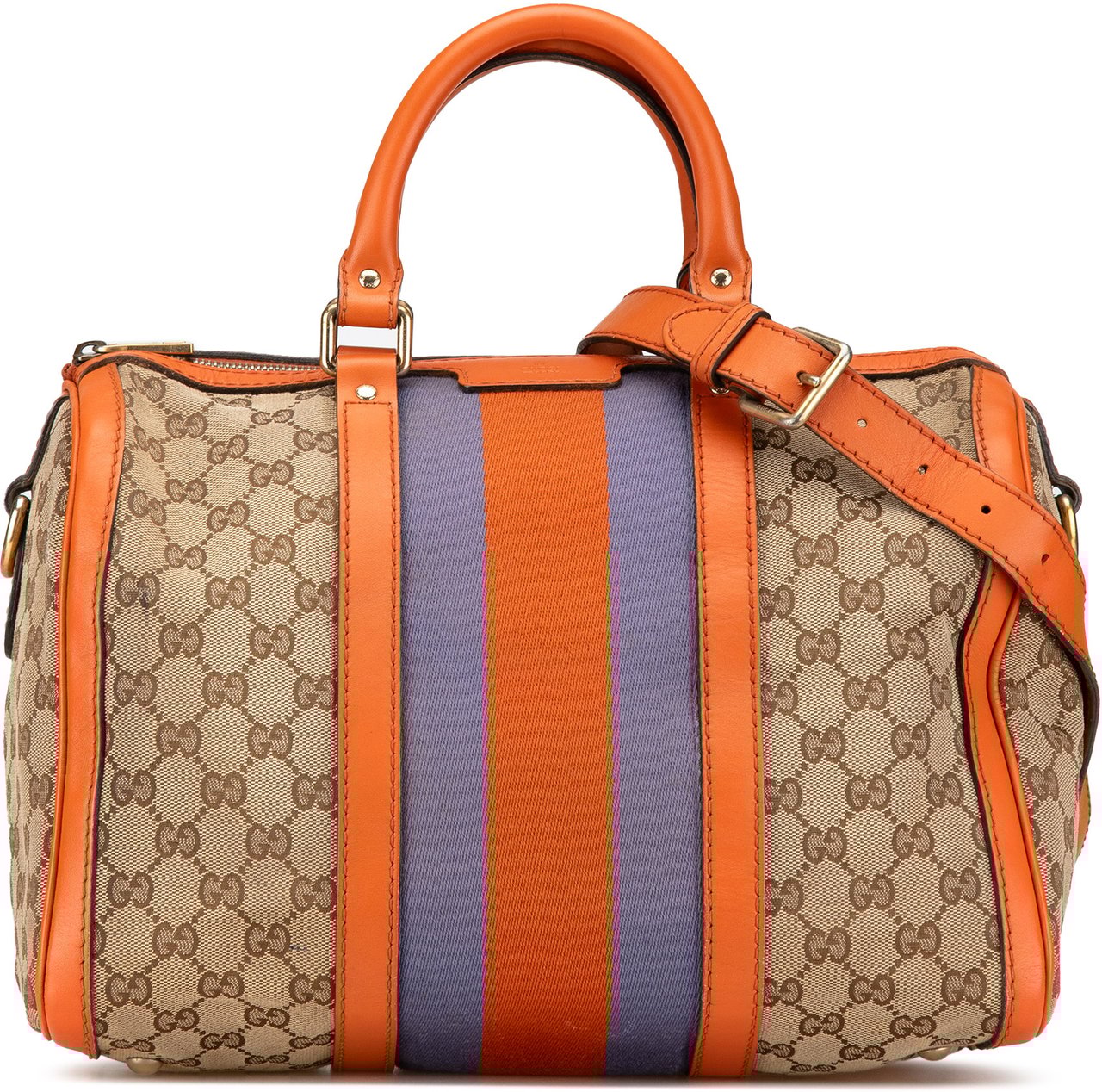 Gucci GG Canvas Web Joy Boston Bag Bruin