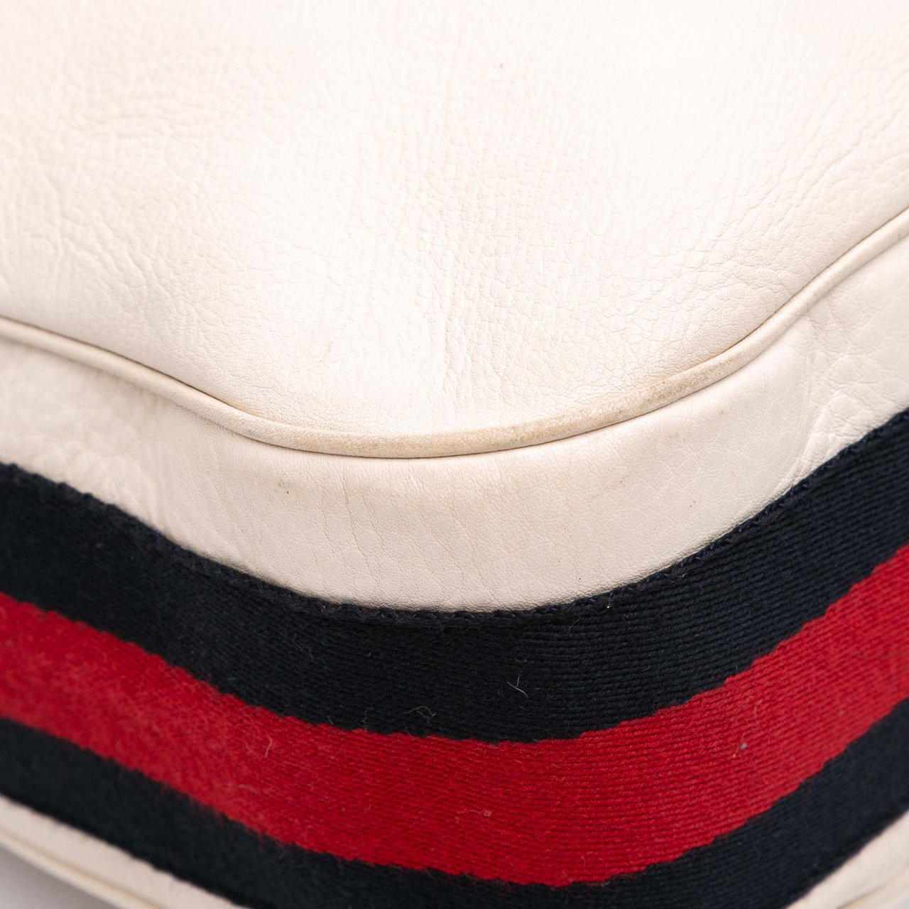 Gucci Medium Pebbled Calfskin Web Heritage Shoulder Bag Wit