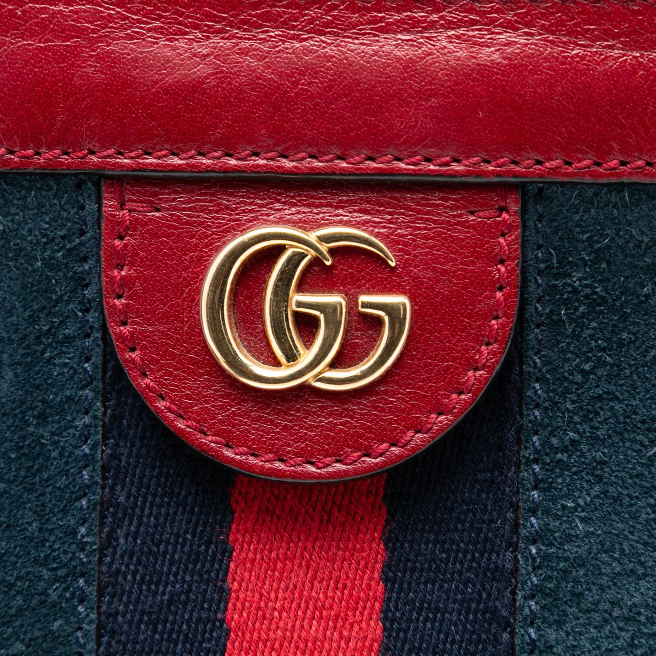 Gucci Small Suede Ophidia Chain Crossbody Blauw