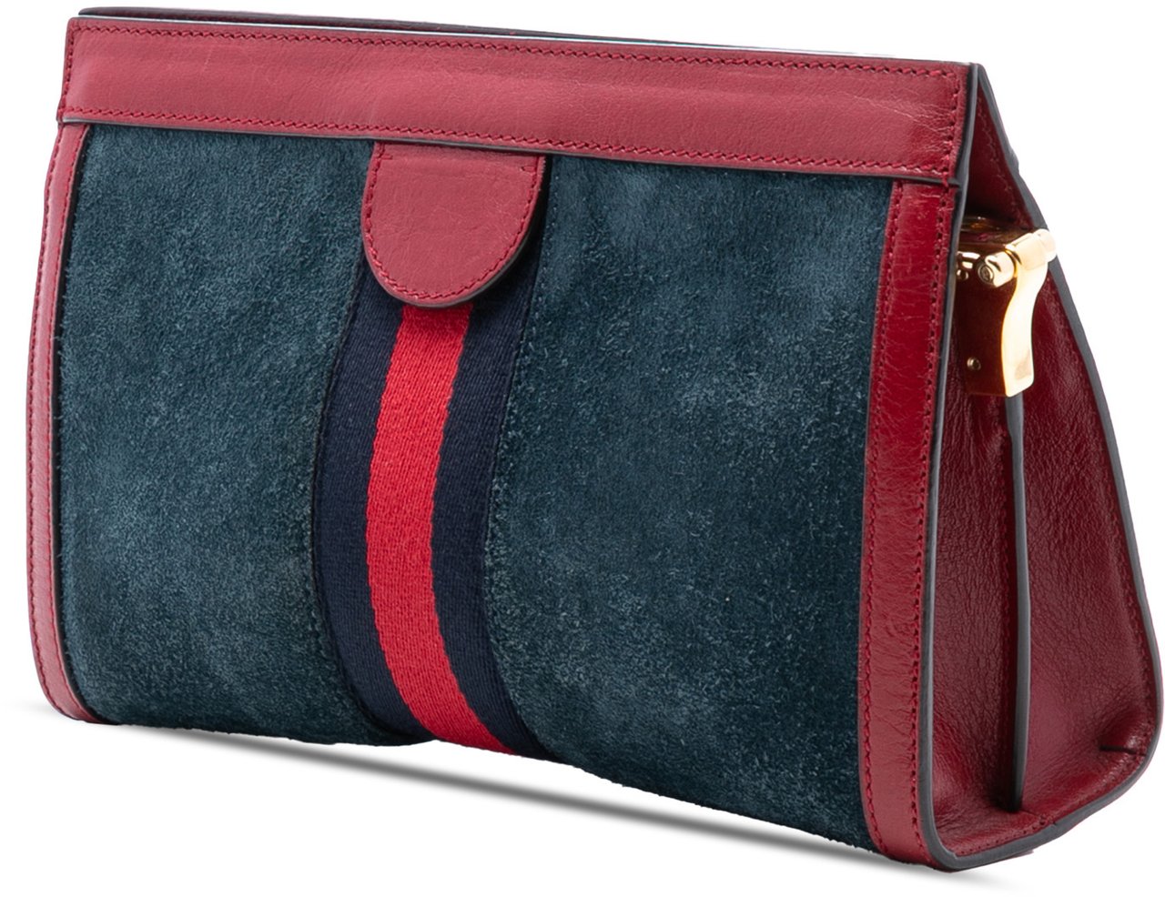 Gucci Small Suede Ophidia Chain Crossbody Blauw