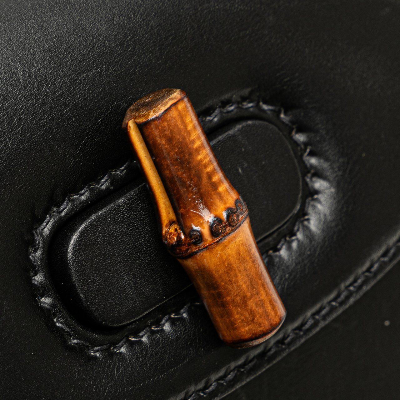 Gucci Calfskin Bamboo Night Zwart