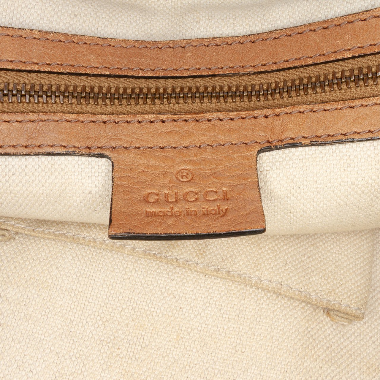 Gucci Medium GG Canvas Rania Top Handle Bag Bruin
