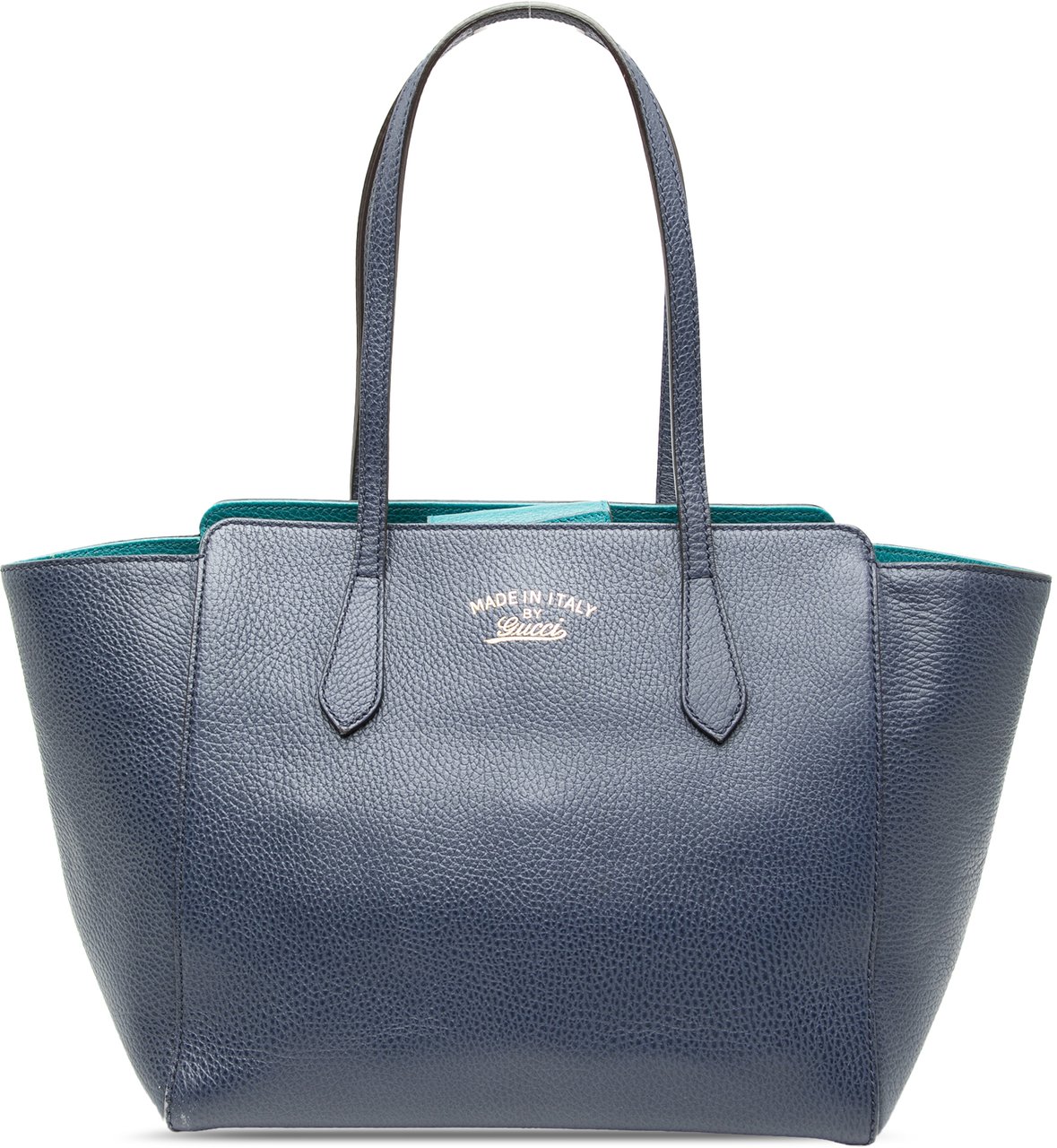 Gucci Medium Leather Swing Tote Blauw