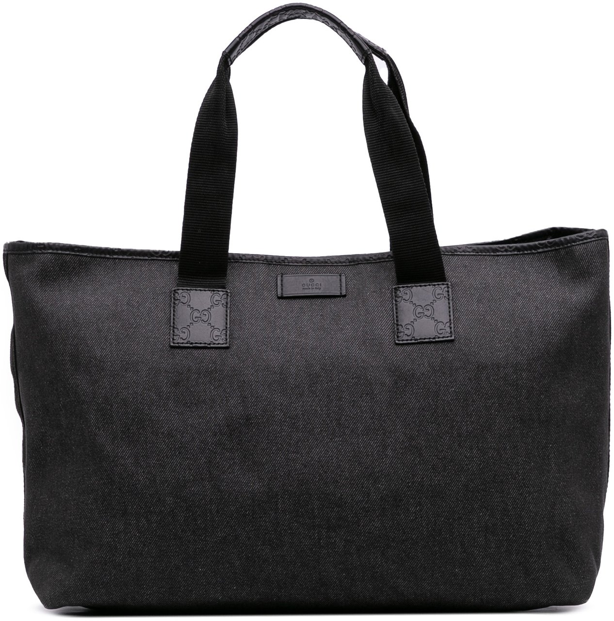 Gucci Guccissima Trimmed Denim Tote Zwart