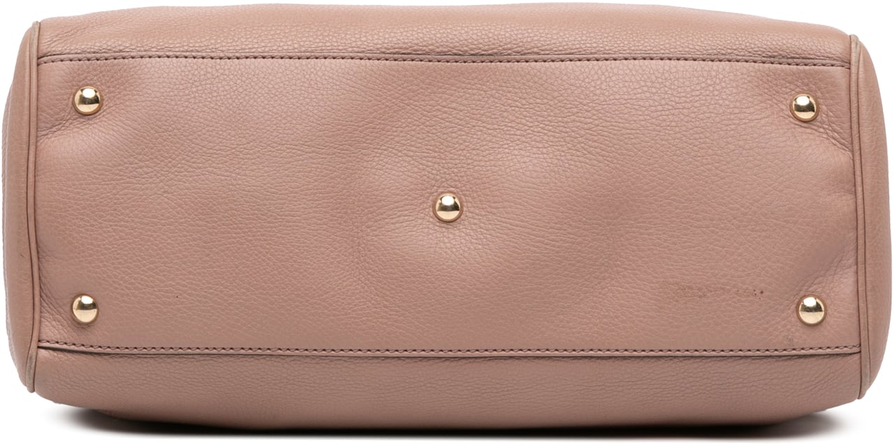 Gucci Medium Calfskin Bamboo Shopper Satchel Roze