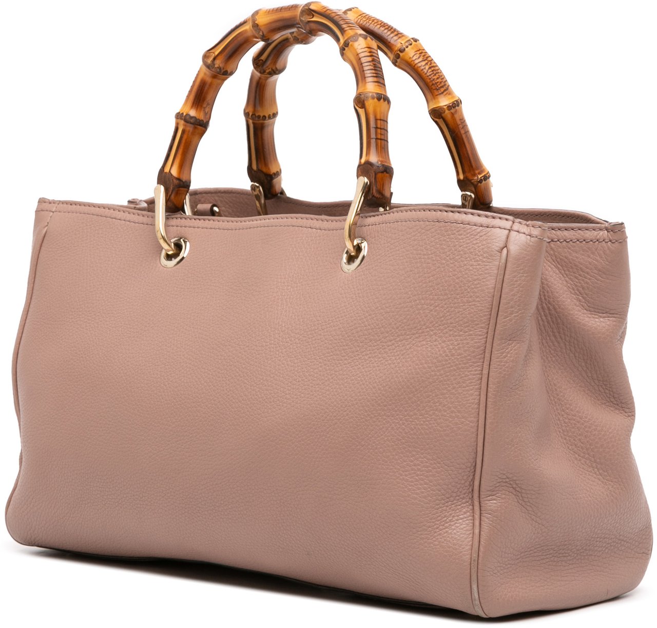 Gucci Medium Calfskin Bamboo Shopper Satchel Roze