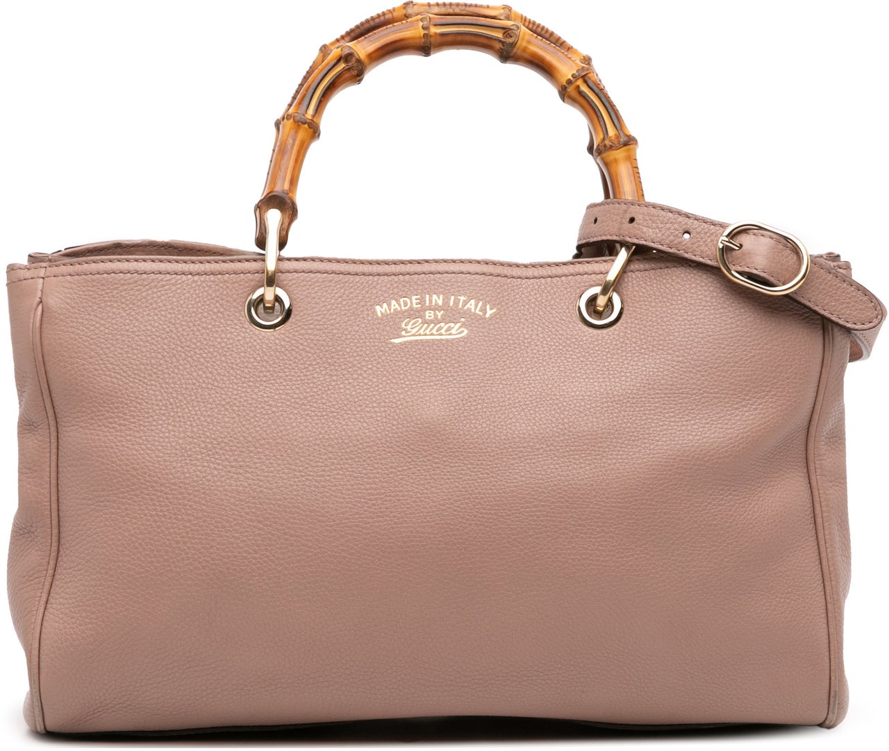 Gucci Medium Calfskin Bamboo Shopper Satchel Roze