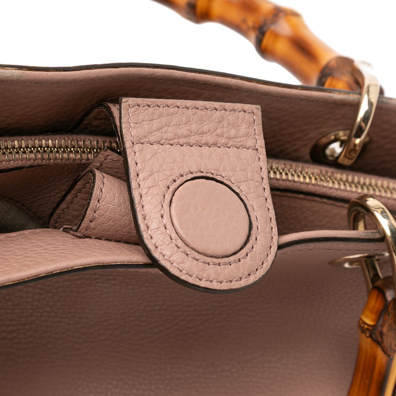 Gucci Medium Calfskin Bamboo Shopper Satchel Roze