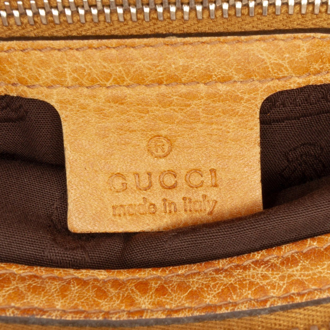 Gucci GG Canvas Bamboo Libeccio Tote Bruin