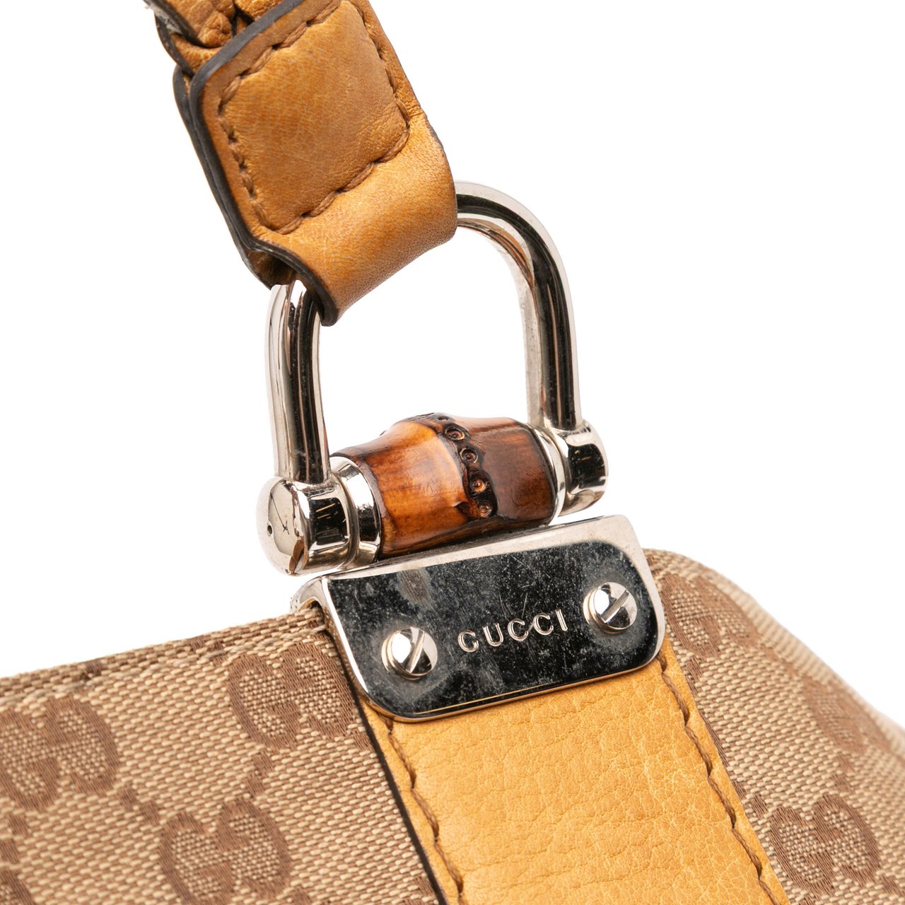 Gucci GG Canvas Bamboo Libeccio Tote Bruin