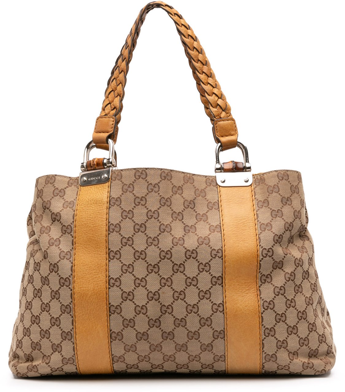 Gucci GG Canvas Bamboo Libeccio Tote Bruin