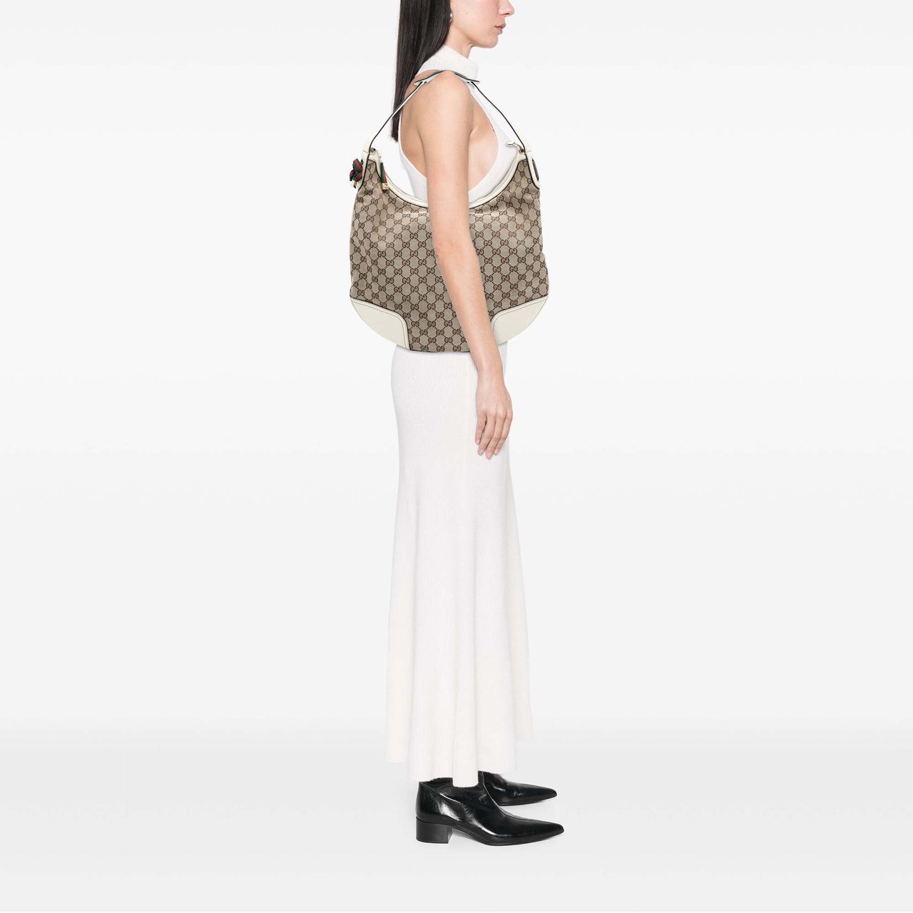 Gucci Large GG Canvas Princy Hobo Bruin