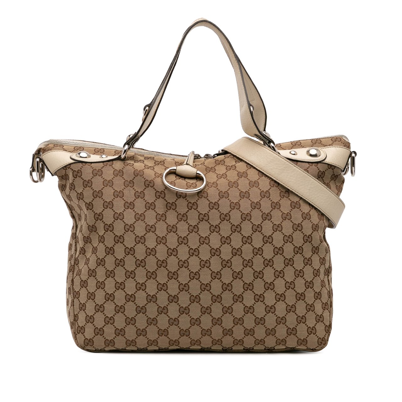 Gucci Large GG Canvas Icon Bit Satchel Bruin