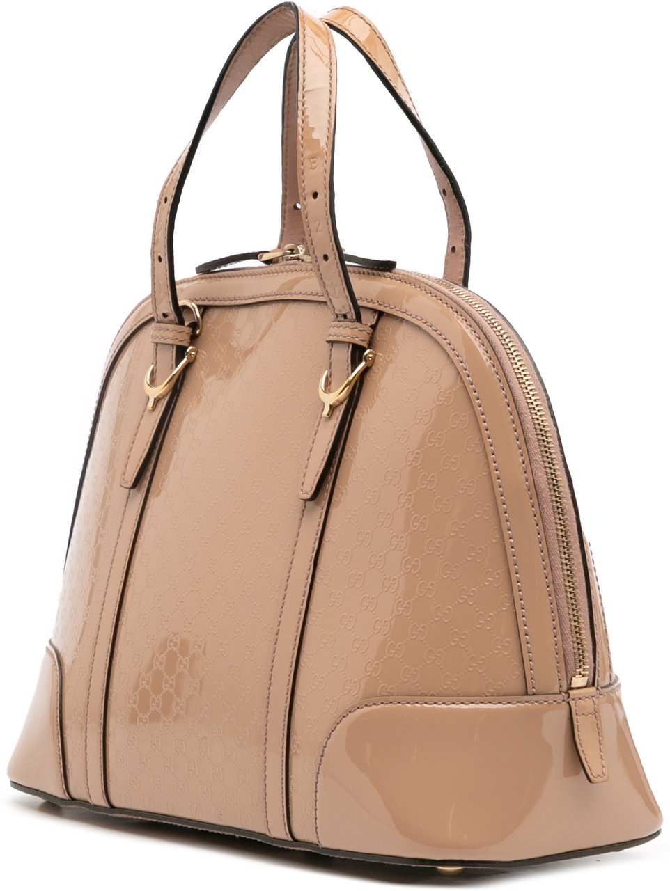 Gucci Small Microguccissima Patent Nice Satchel Bruin