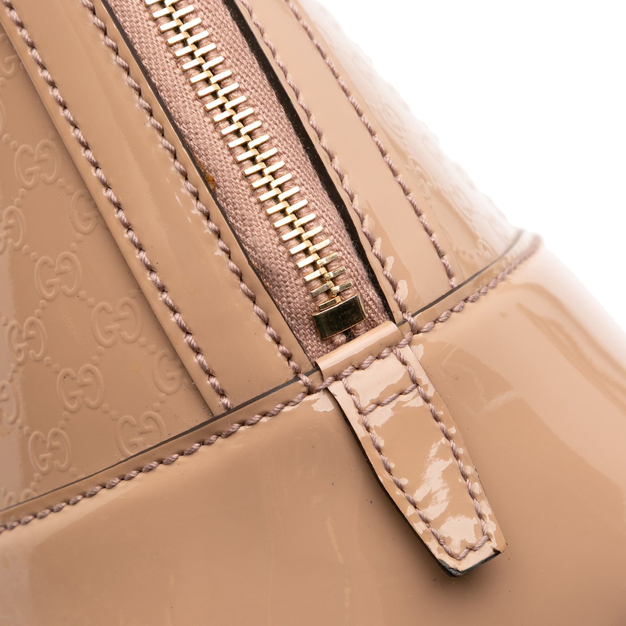 Gucci Small Microguccissima Patent Nice Satchel Bruin