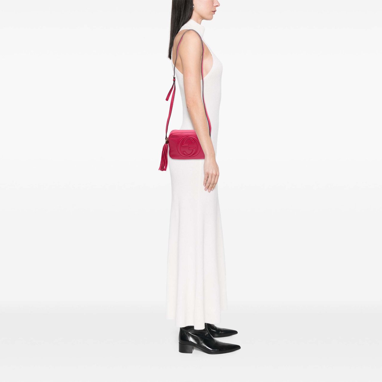 Gucci Leather Soho Disco Crossbody Roze