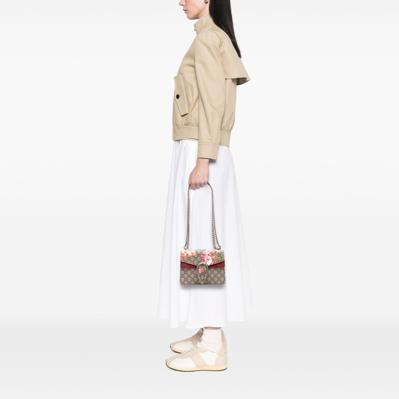 Gucci Small GG Supreme Blooms Dionysus Crossbody Bruin