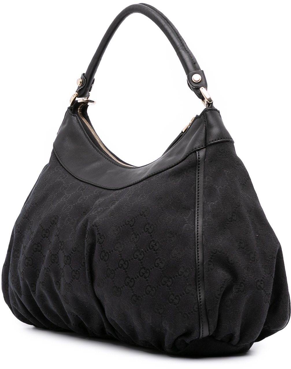 Gucci Large GG Canvas Abbey D Ring Shoulder Bag Zwart