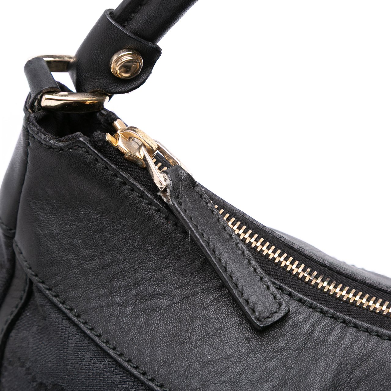 Gucci Large GG Canvas Abbey D Ring Shoulder Bag Zwart