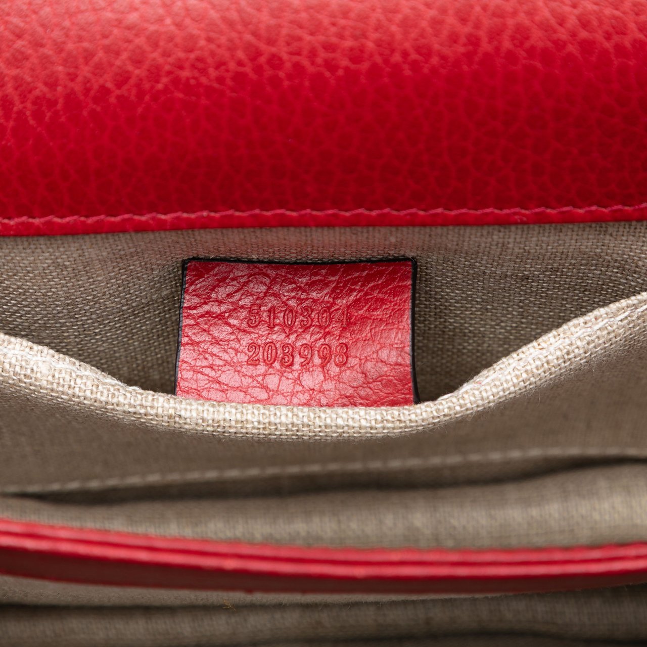 Gucci Small Dollar Calfskin Interlocking G Crossbody Rood