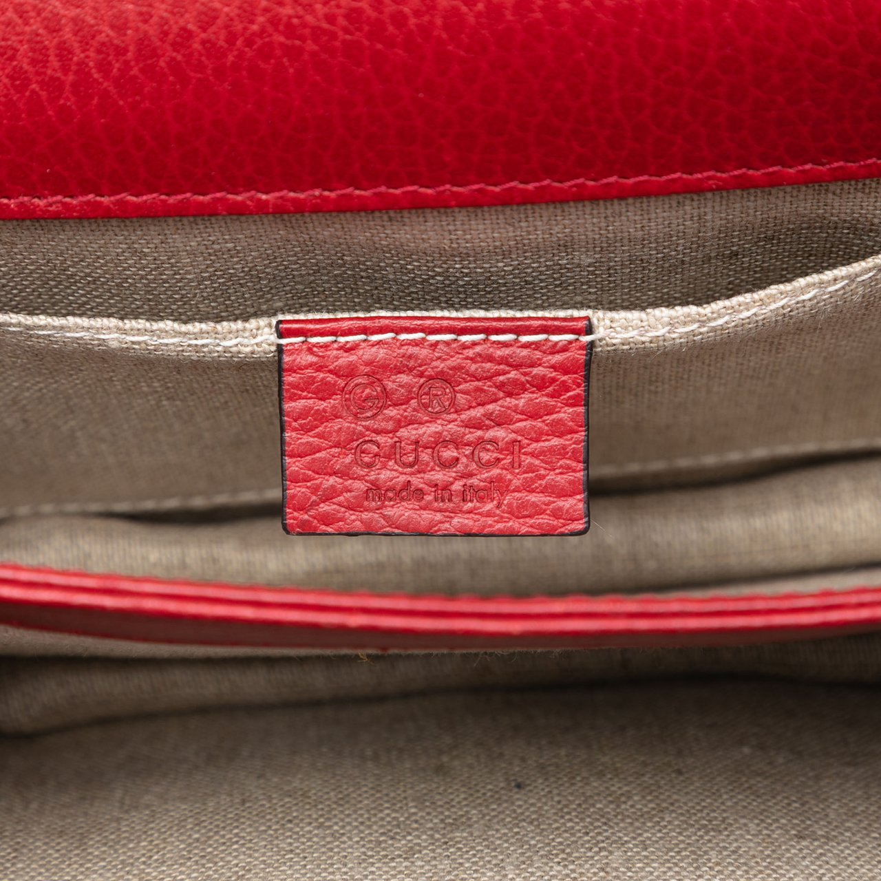 Gucci Small Dollar Calfskin Interlocking G Crossbody Rood