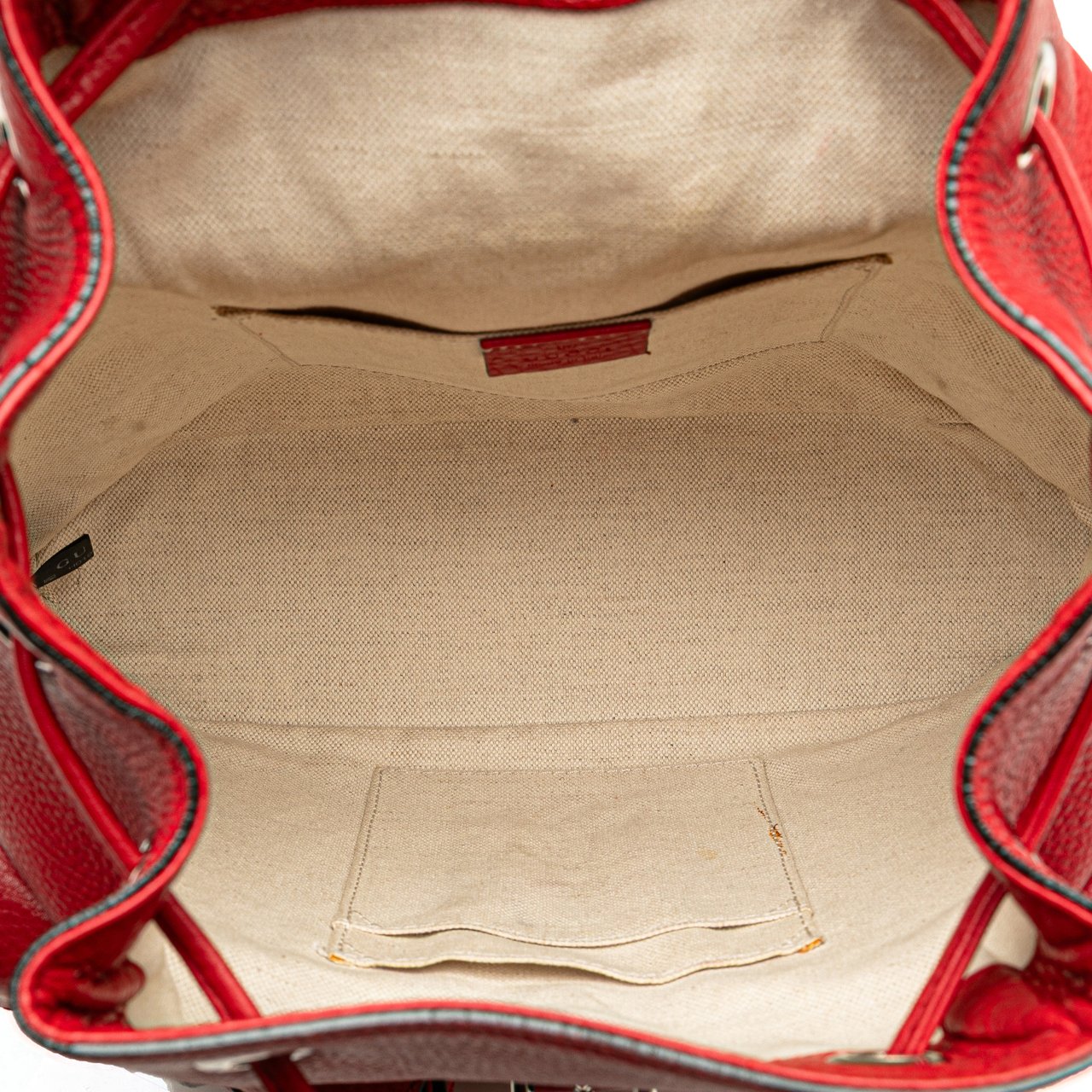 Gucci Leather Bamboo Tassel Backpack Rood
