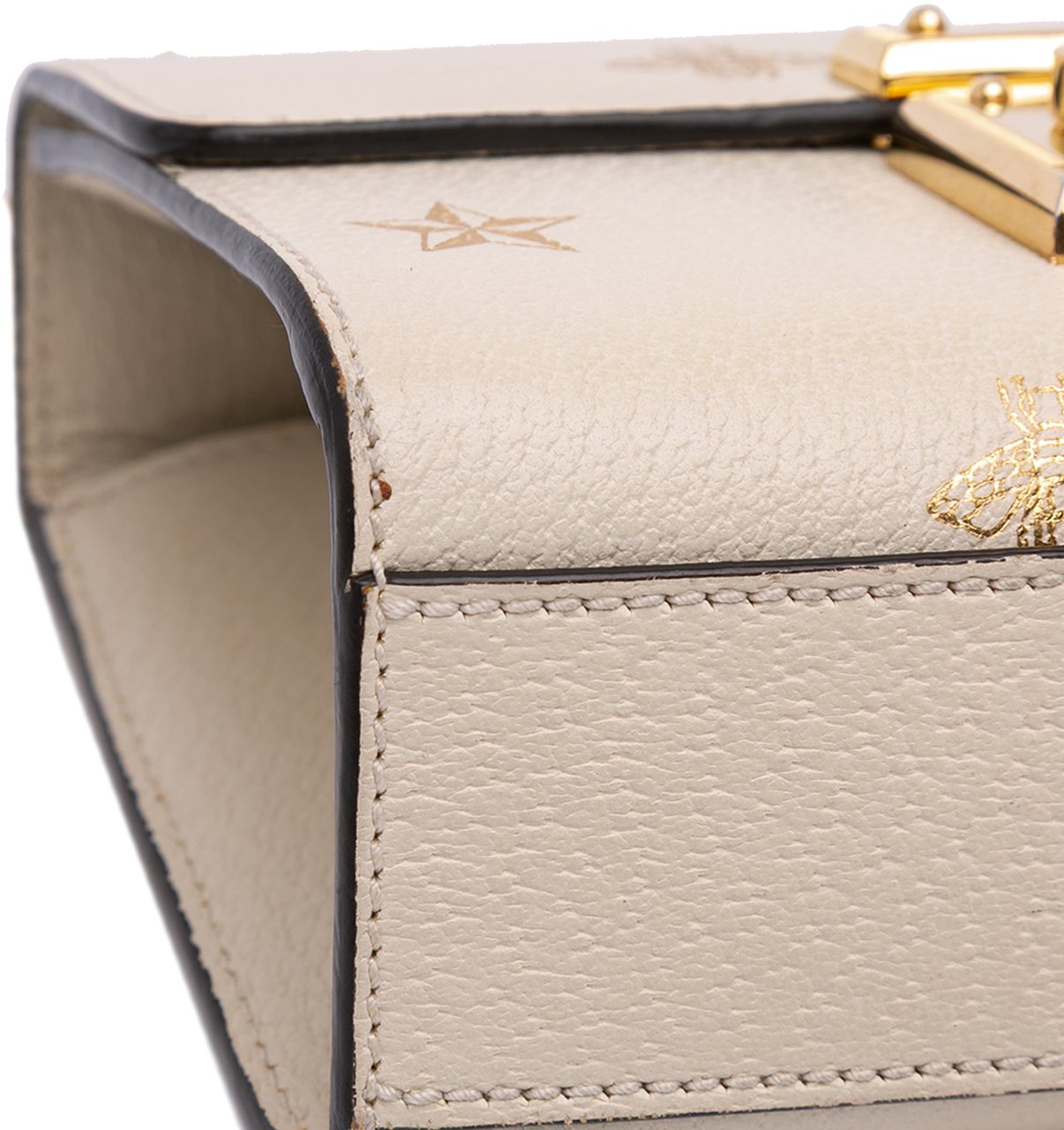 Gucci Small Leather Bee Star Padlock Crossbody Wit