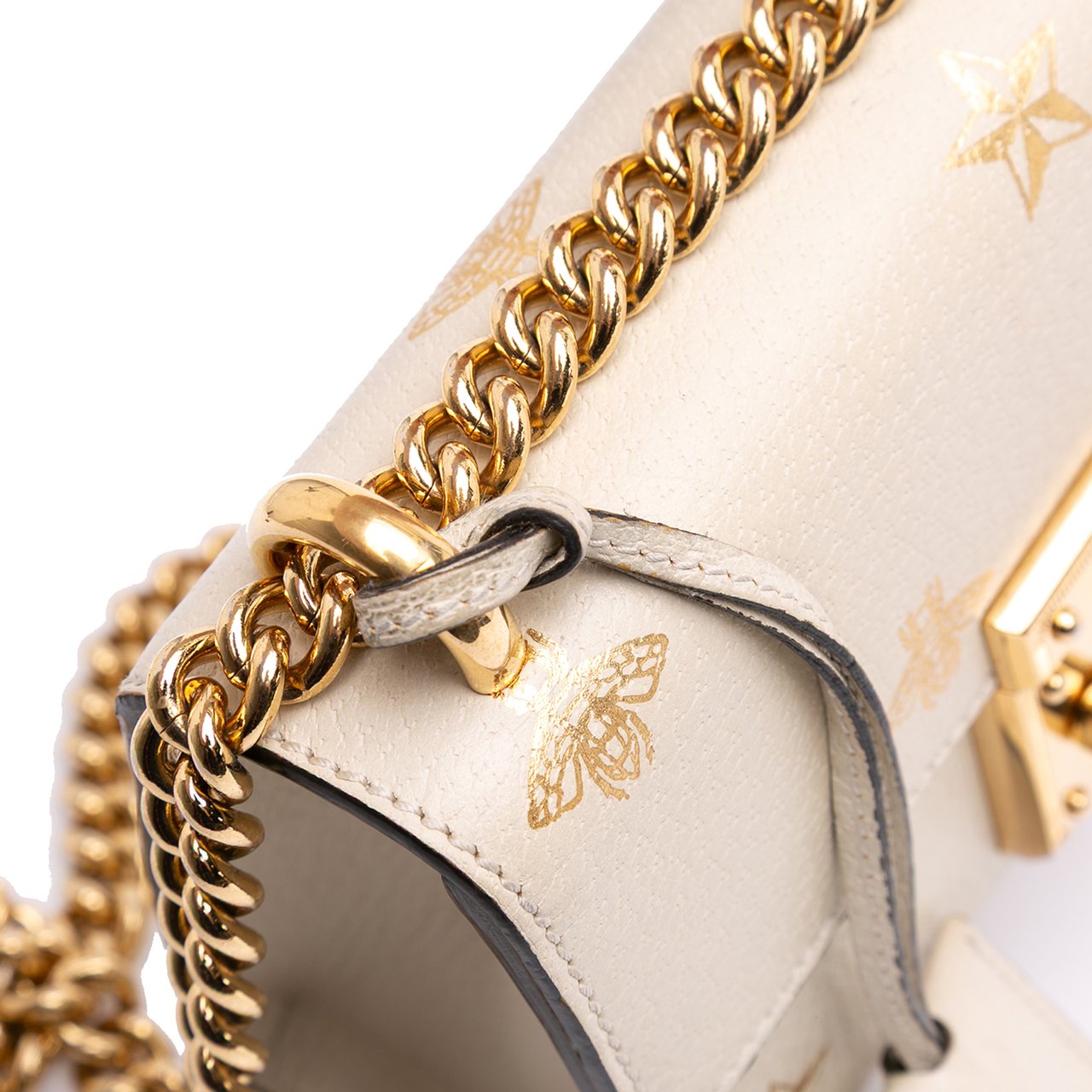 Gucci Small Leather Bee Star Padlock Crossbody Wit