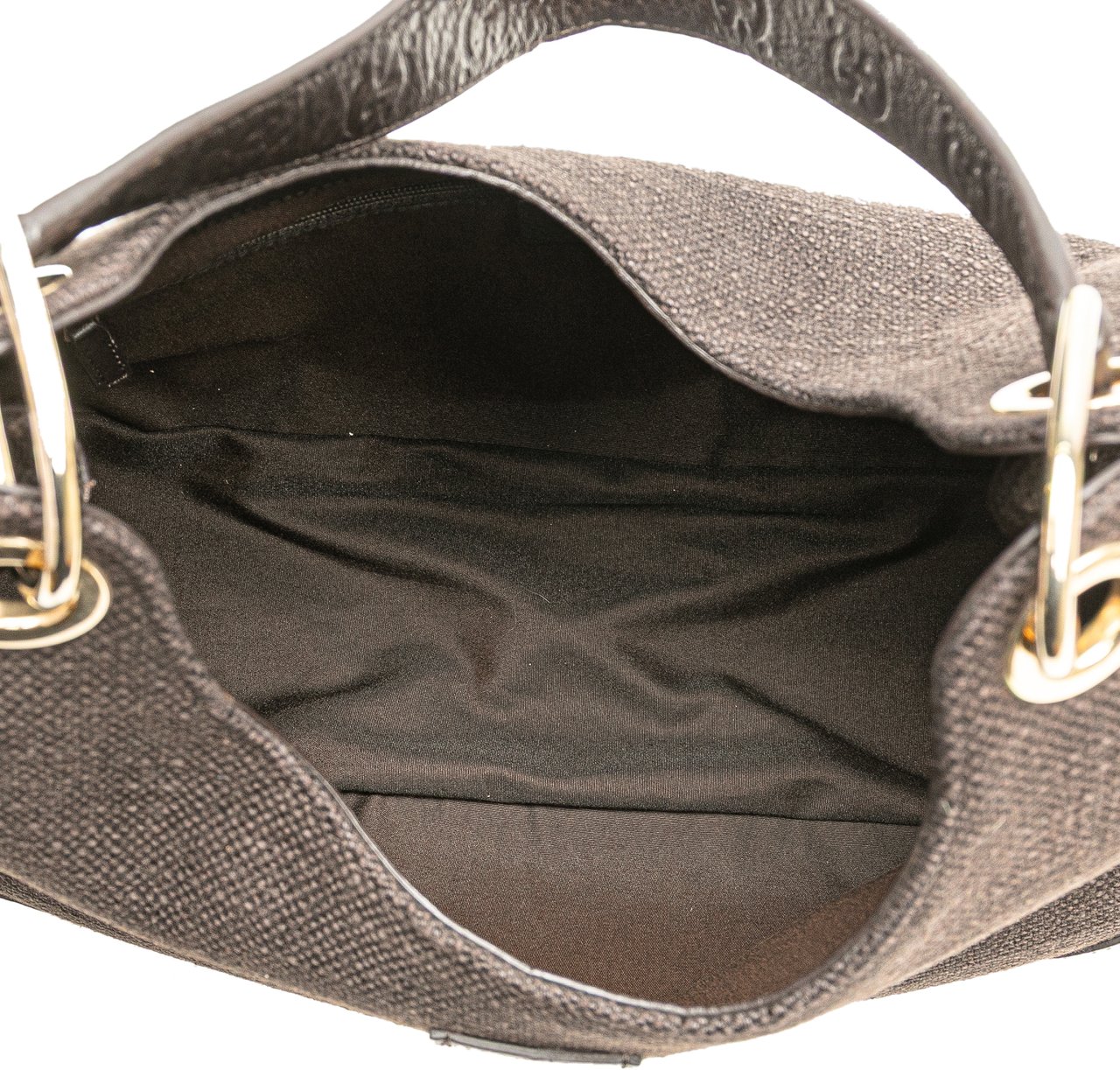 Gucci Guccissima Trimmed Canvas Shoulder Bag Bruin