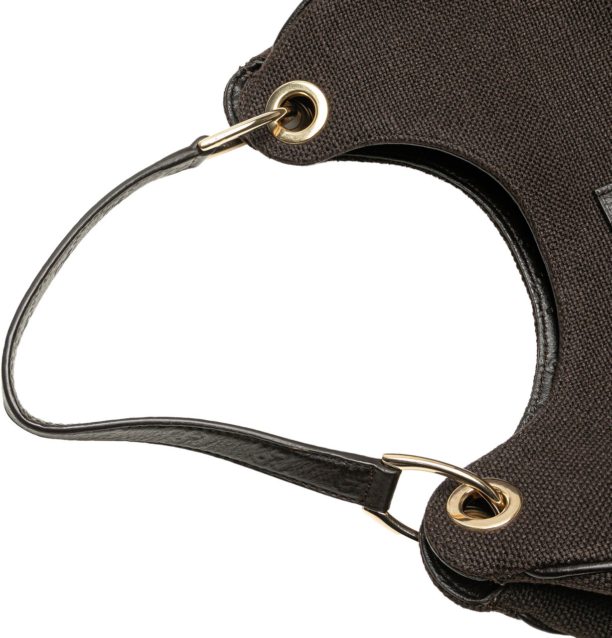 Gucci Guccissima Trimmed Canvas Shoulder Bag Bruin