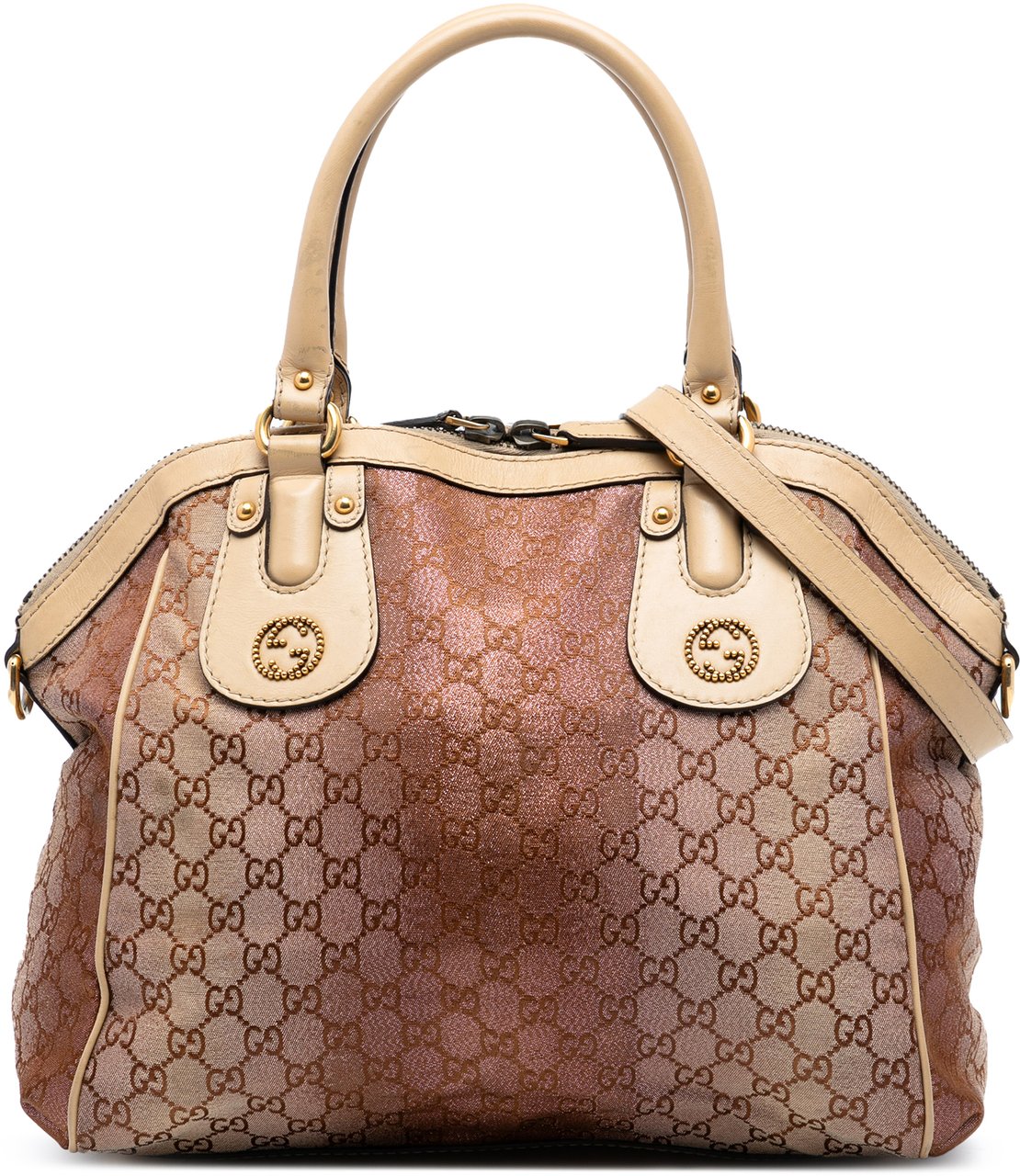 Gucci Medium GG Lurex Scarlett Satchel Bruin