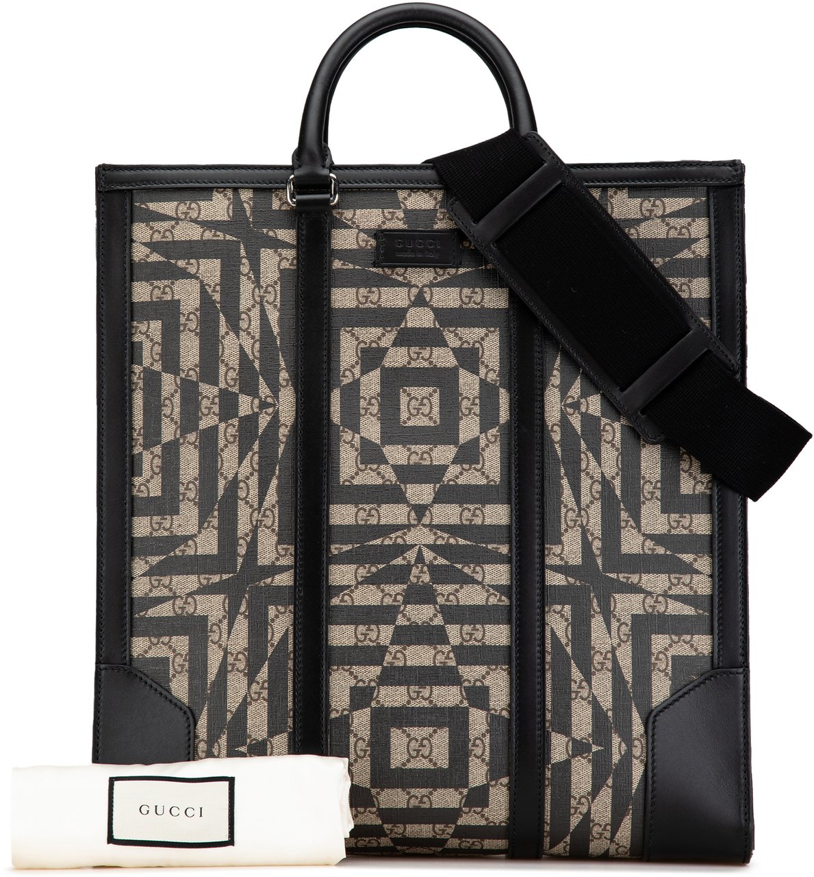 Gucci GG Supreme Caleido Vertical Tote Bruin