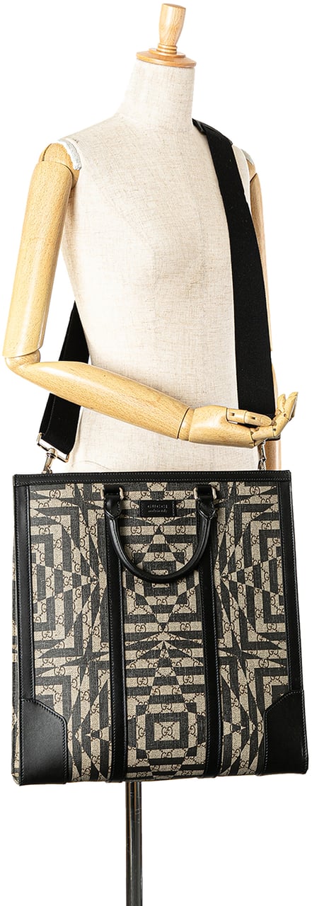 Gucci GG Supreme Caleido Vertical Tote Bruin
