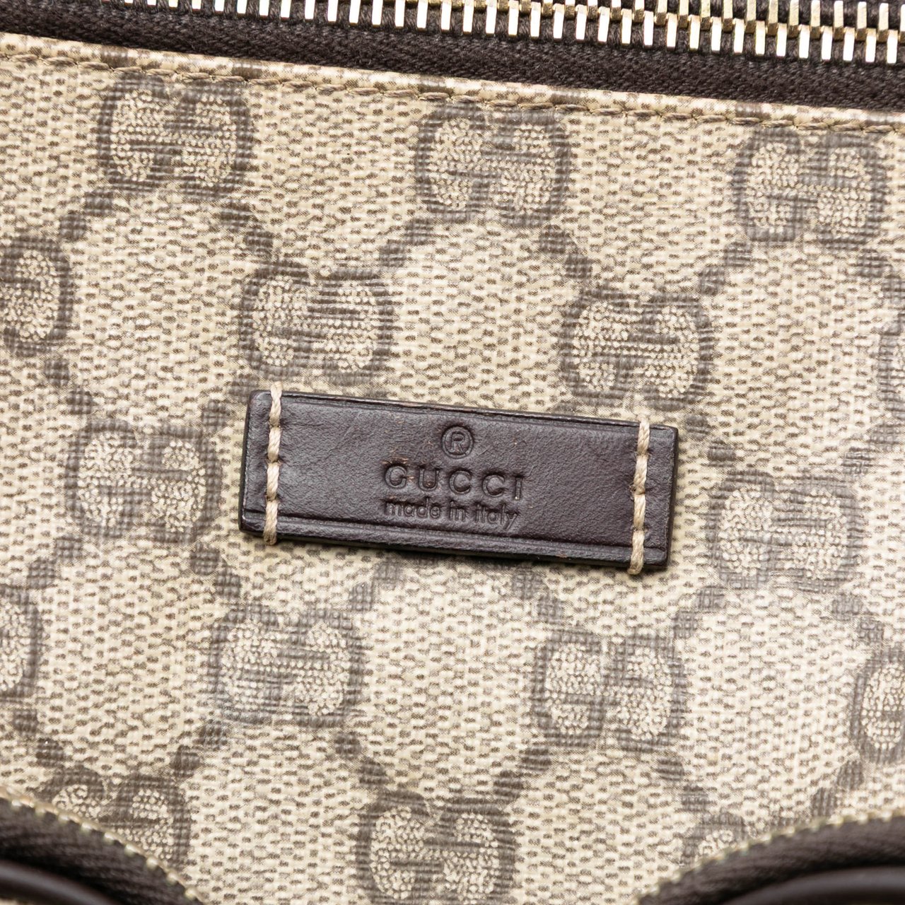 Gucci GG Supreme Double Pocket Crossbody Bruin