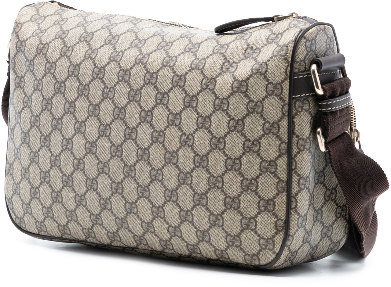 Gucci GG Supreme Double Pocket Crossbody Bruin