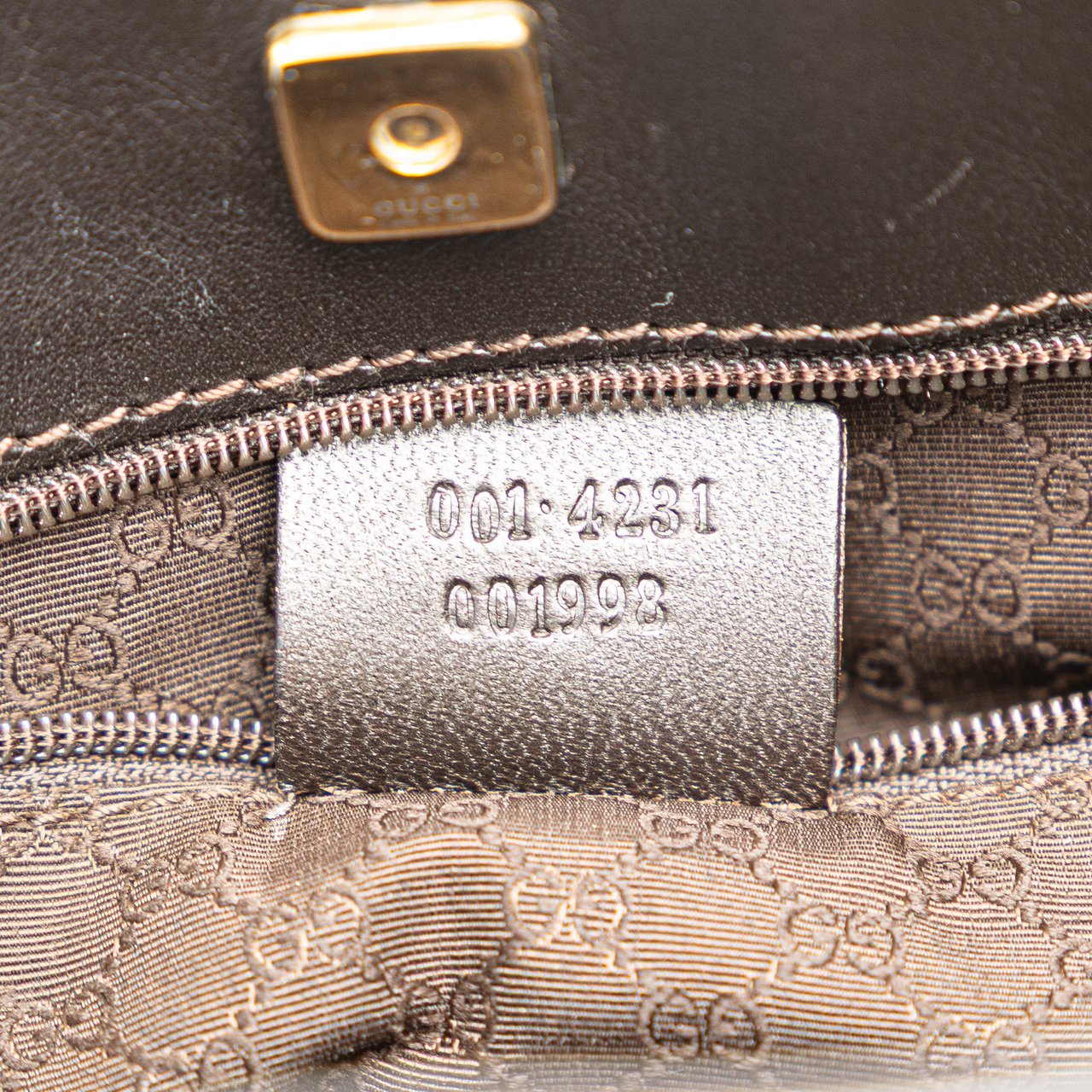 Gucci Canvas Web Shoulder Bag Bruin