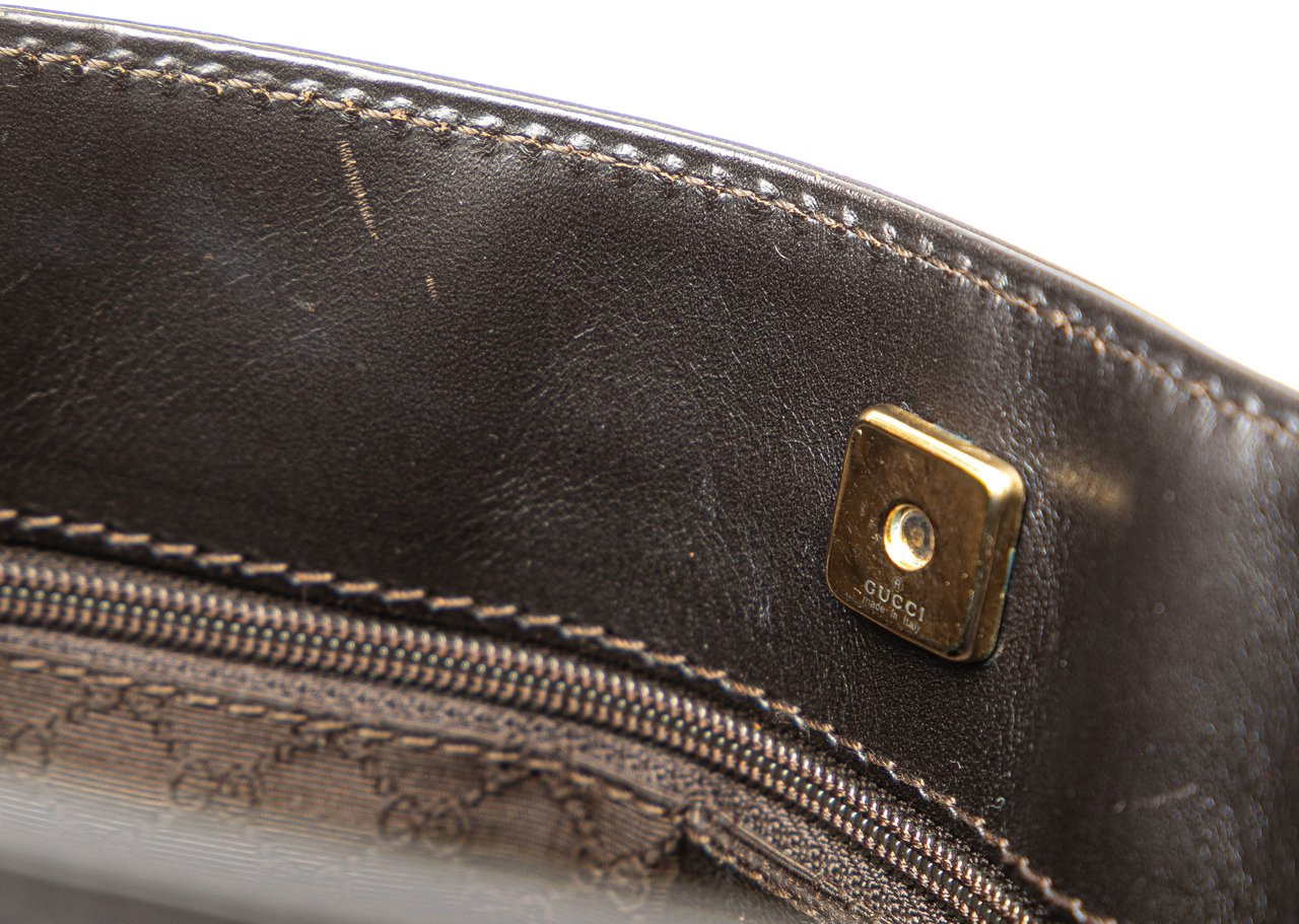 Gucci Canvas Web Shoulder Bag Bruin