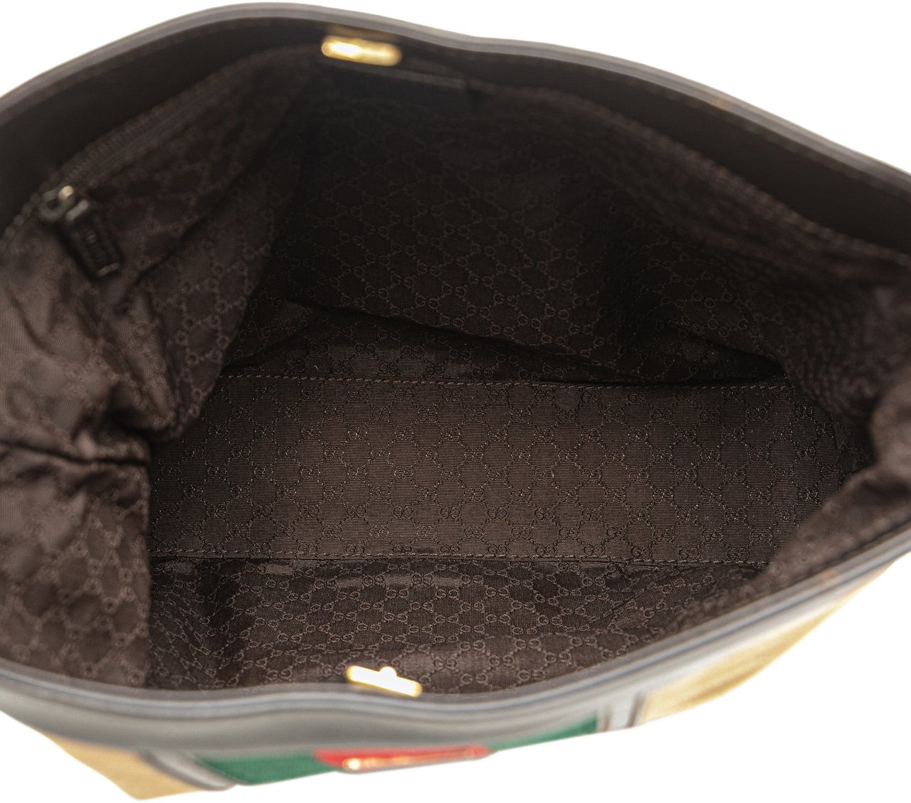 Gucci Canvas Web Shoulder Bag Bruin