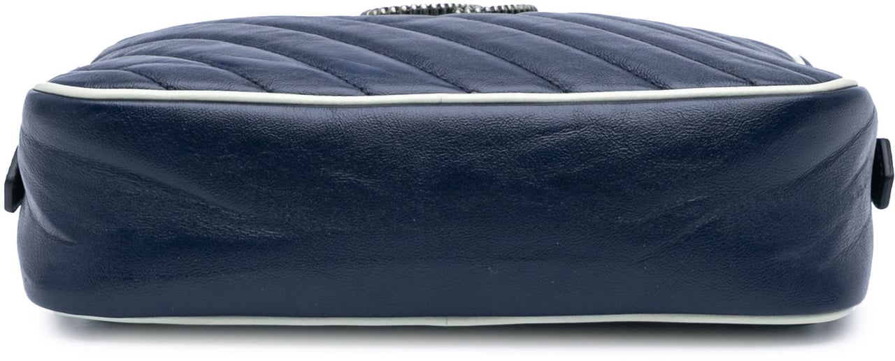 Gucci Small GG Marmont Leather Torchon Crossbody Blauw