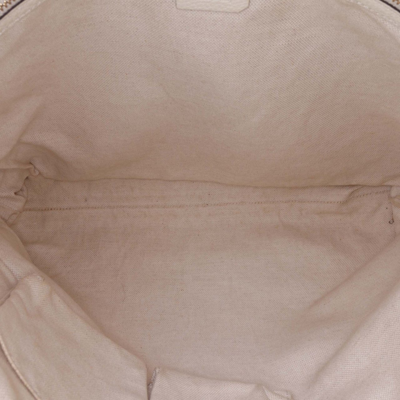 Gucci Tall Leather Bamboo Shopper Tote Wit