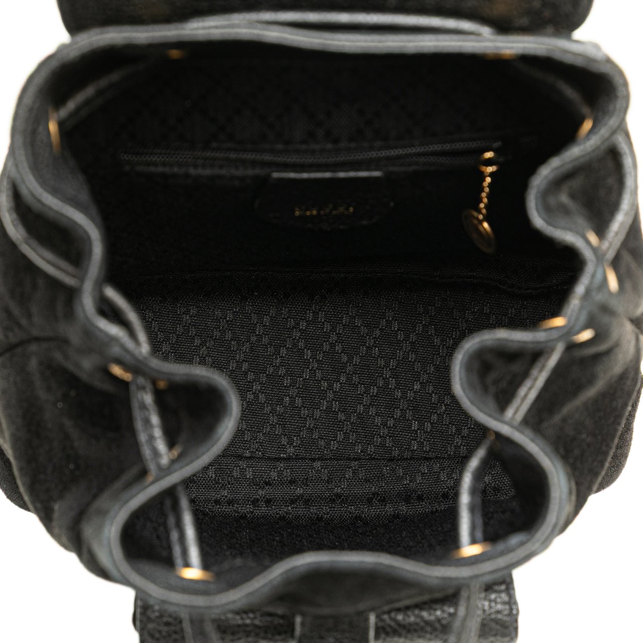 Gucci Suede Bamboo Backpack Zwart