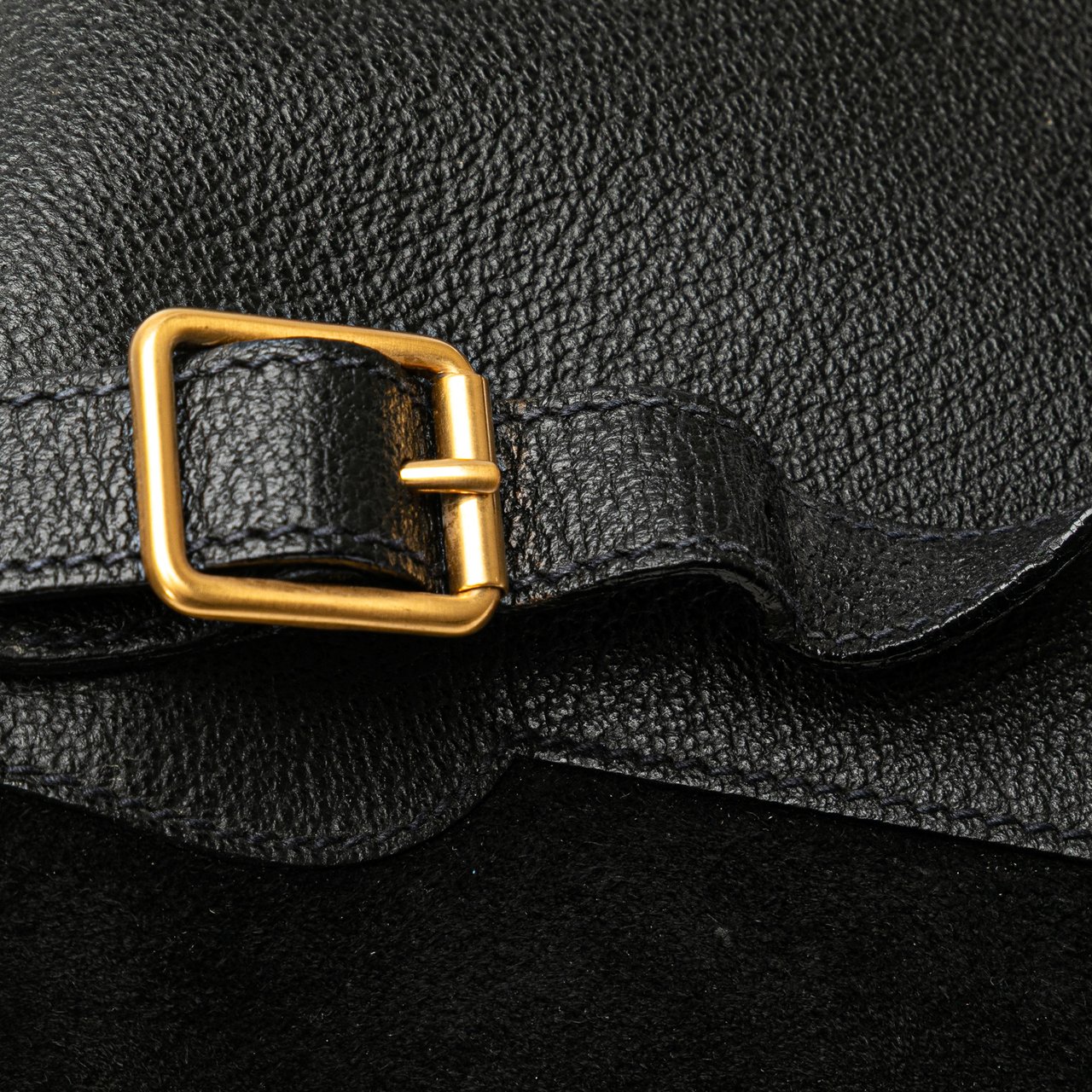 Gucci Suede Bamboo Backpack Zwart
