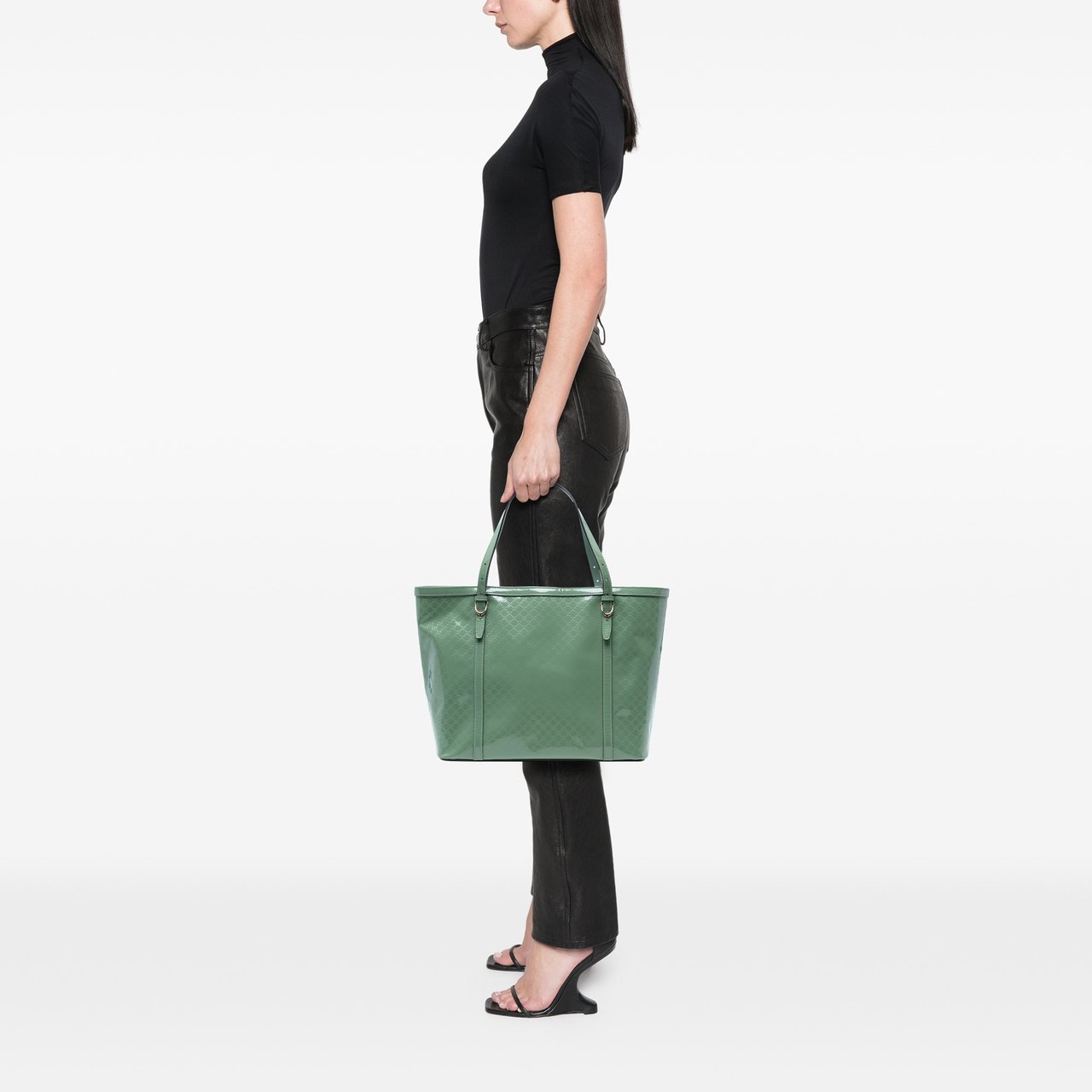 Gucci Microguccissima Patent Nice Tote Groen